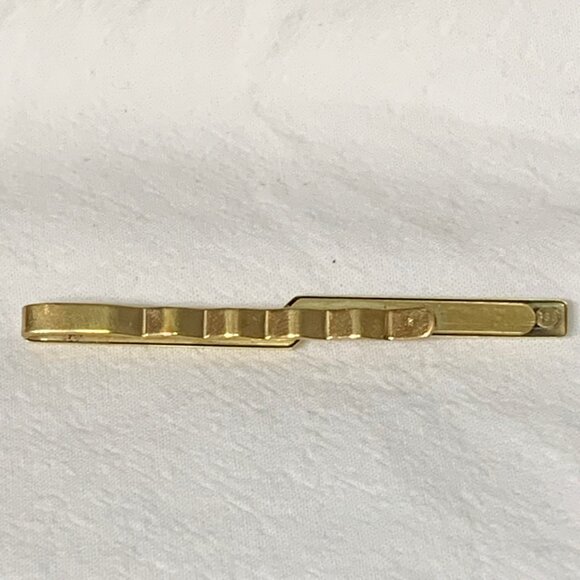 VTG 8k Karat Gold Plated Tie Bar Clip Art Deco Modernist Style German 333 Metall - Picture 4 of 4